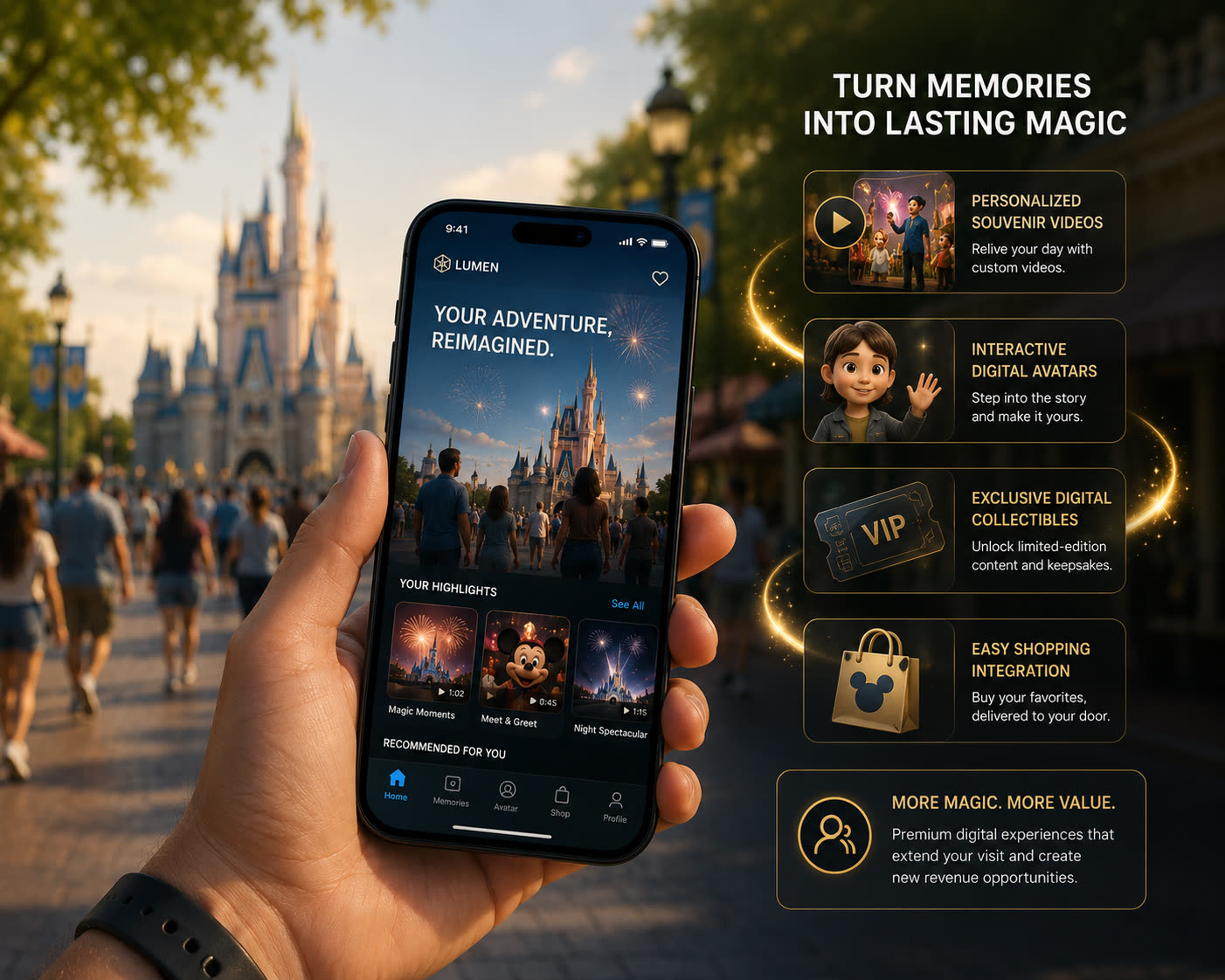Mobile app concept — turning memories into lasting magic