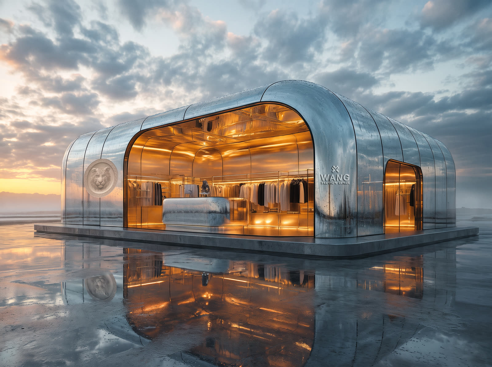 Glass pavilion architectural render