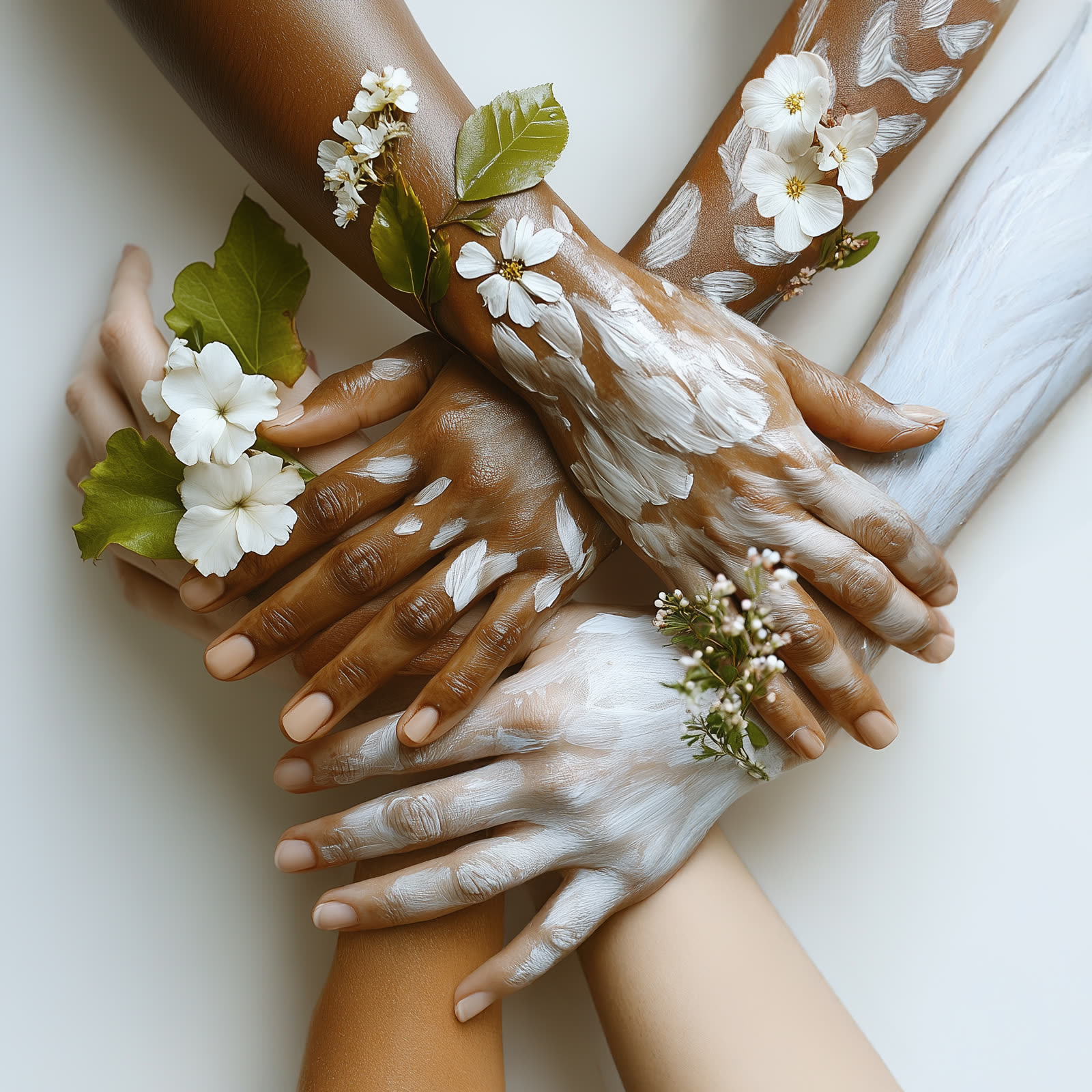 Partnership — hands and blossom composition